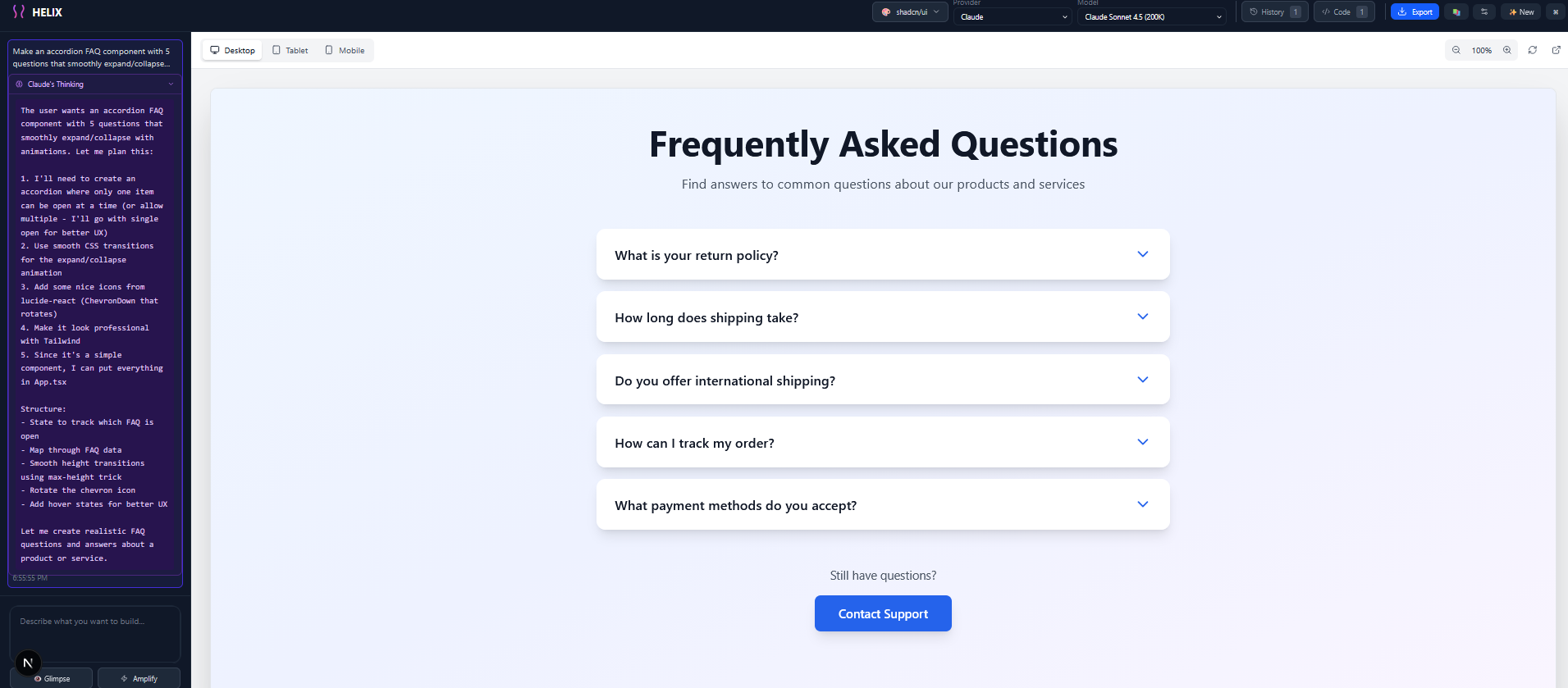 FAQ Accordion with Animations